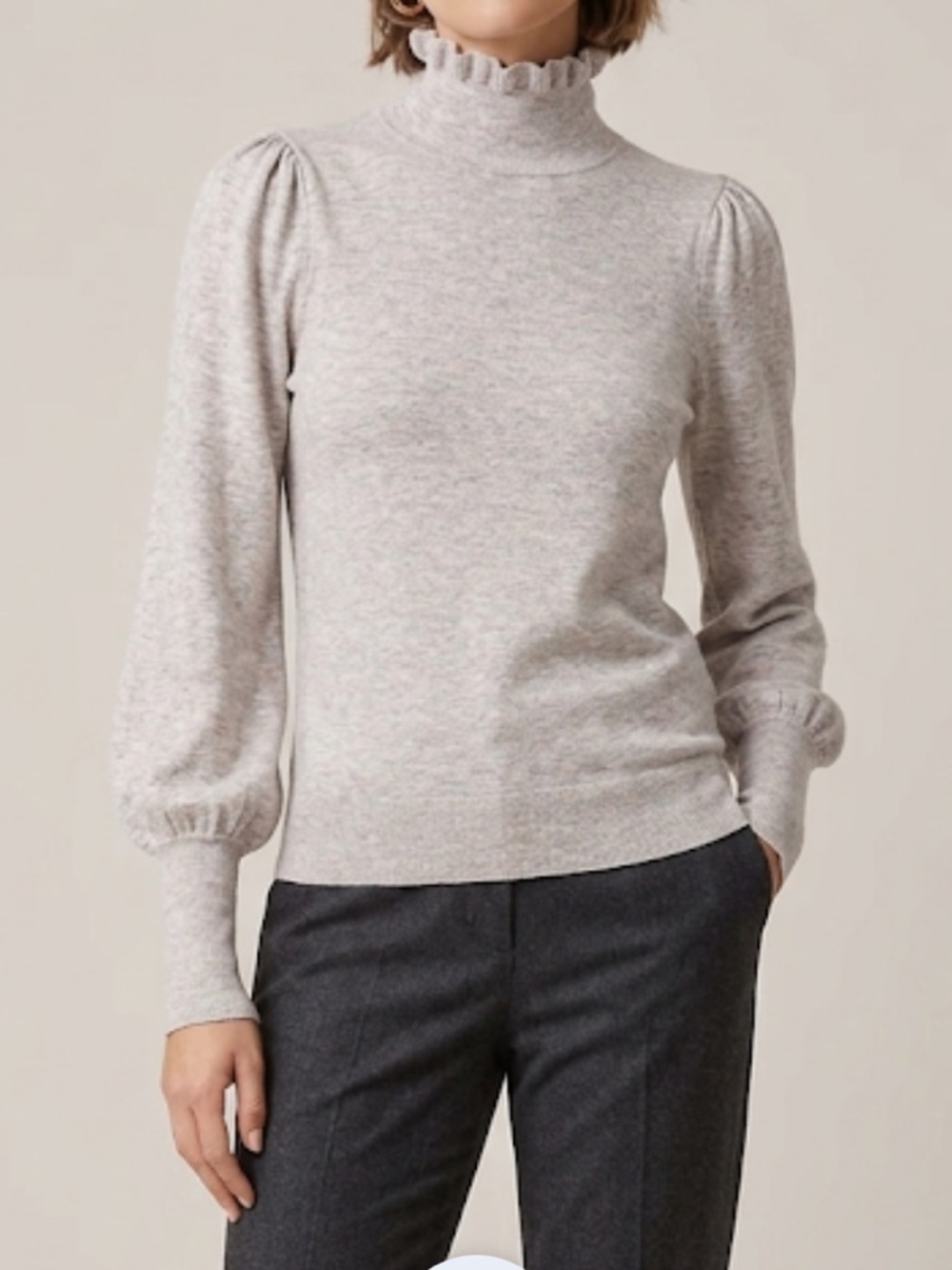 Ann Taylor Chic Ruffle High-Neck Sweater